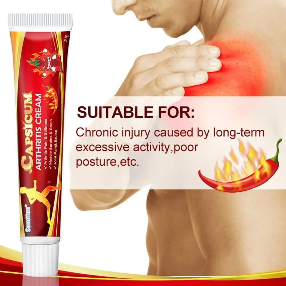 

1 box capsicum arthritis cream balm analgesic ointment for rheumatism arthritis knee muscle sprain pain relieve plaster