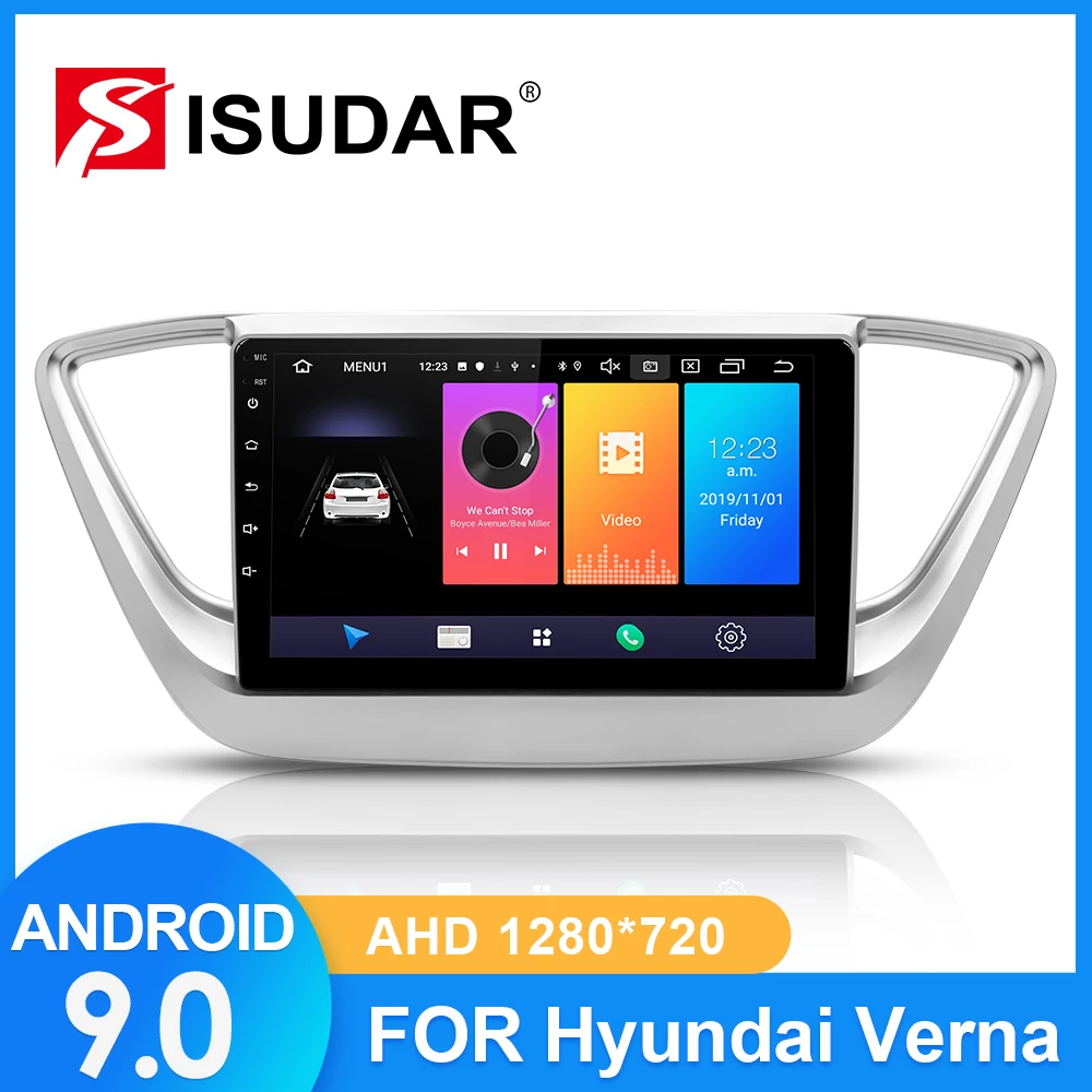 ISUDAR Автомагнитола для hyundai/Solaris/Verna 2017 2018 2 din Android 9 Авторадио Мультимедиа gps ram 2GB rom