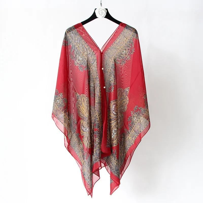 

Chinese quality Silk New Style Spring and Autumn Female Trend Popular Shawl lady Fashion Printed Large Size Chiffon Shawl