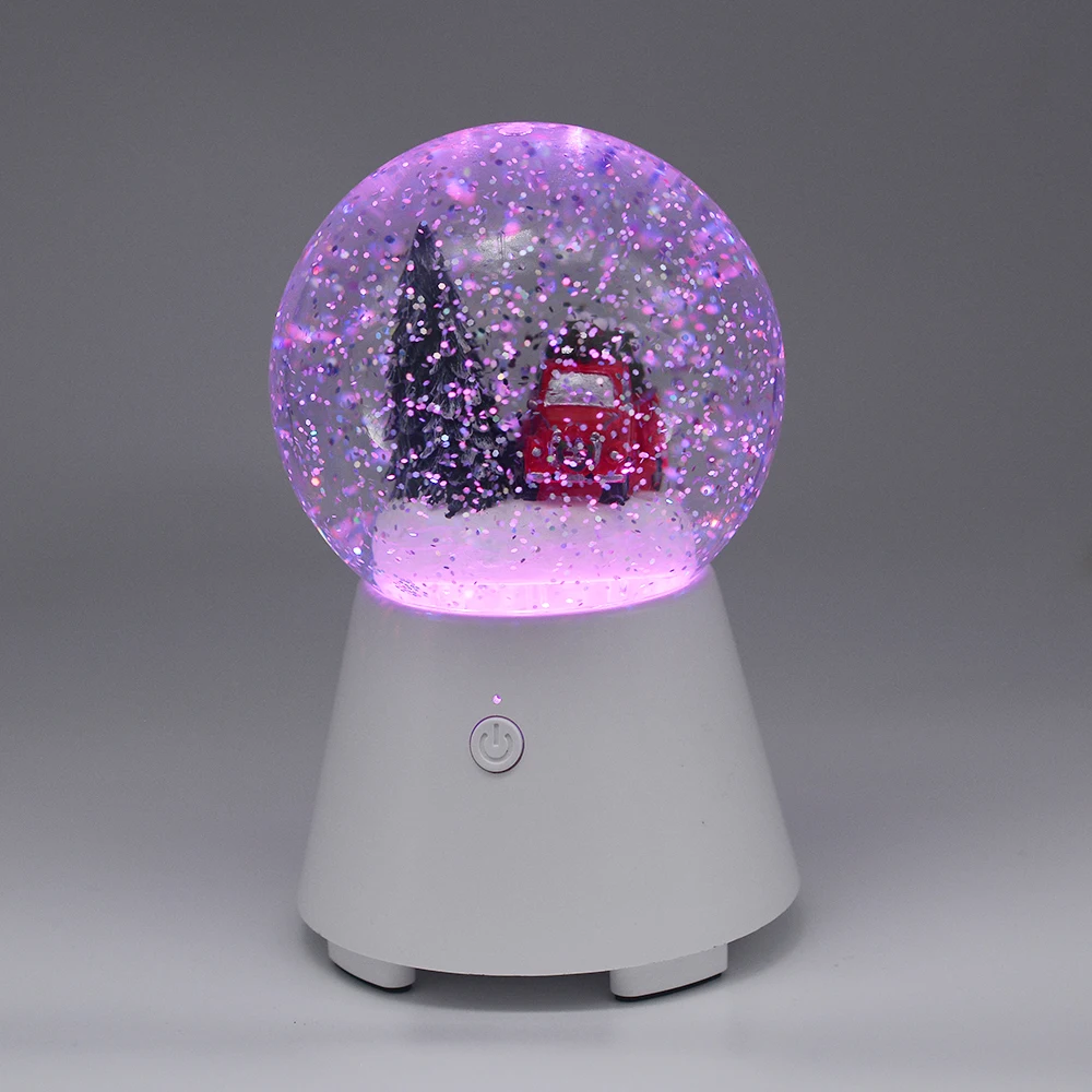 Хрустальный шар водяной Снежный Бабочка фиолетовый цветок Золотая Снежинка