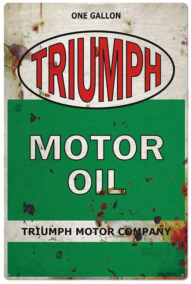 

Triumph Motor Oils Metal Wall Art Signs Iron Painting Vintage Decor for Garage Bar Pub Club Man Cave Vintage Sign