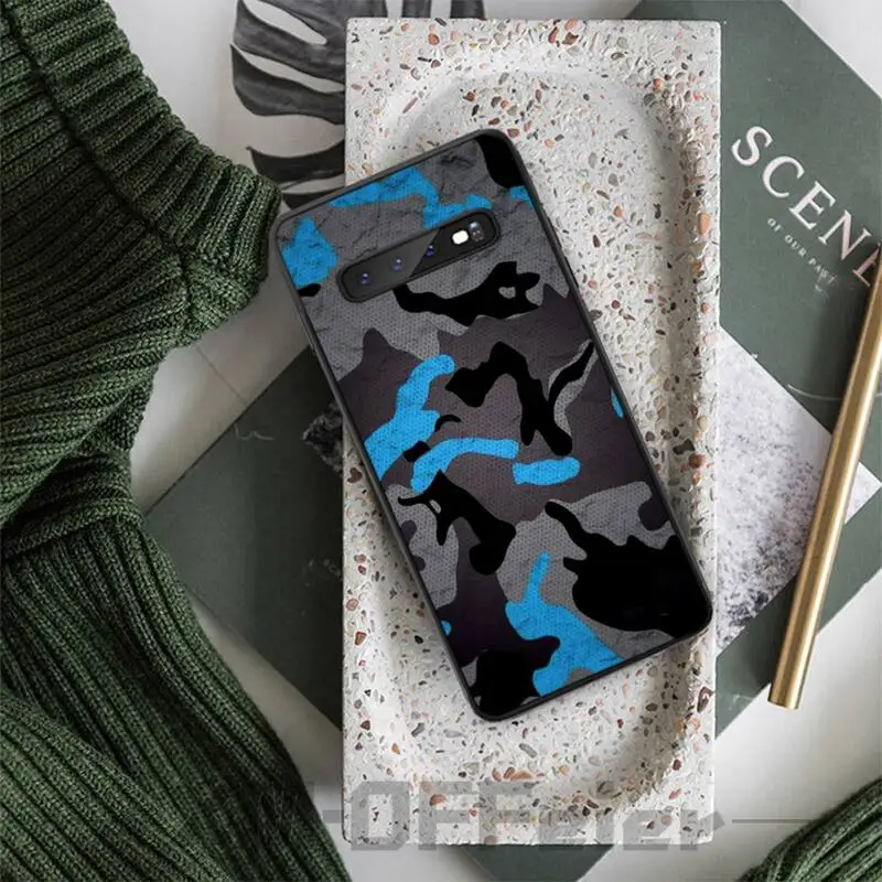 Военный Камуфляжный мягкий силиконовый черный чехол для телефона Samsung S5 6 7 8 9 10 S8 S9