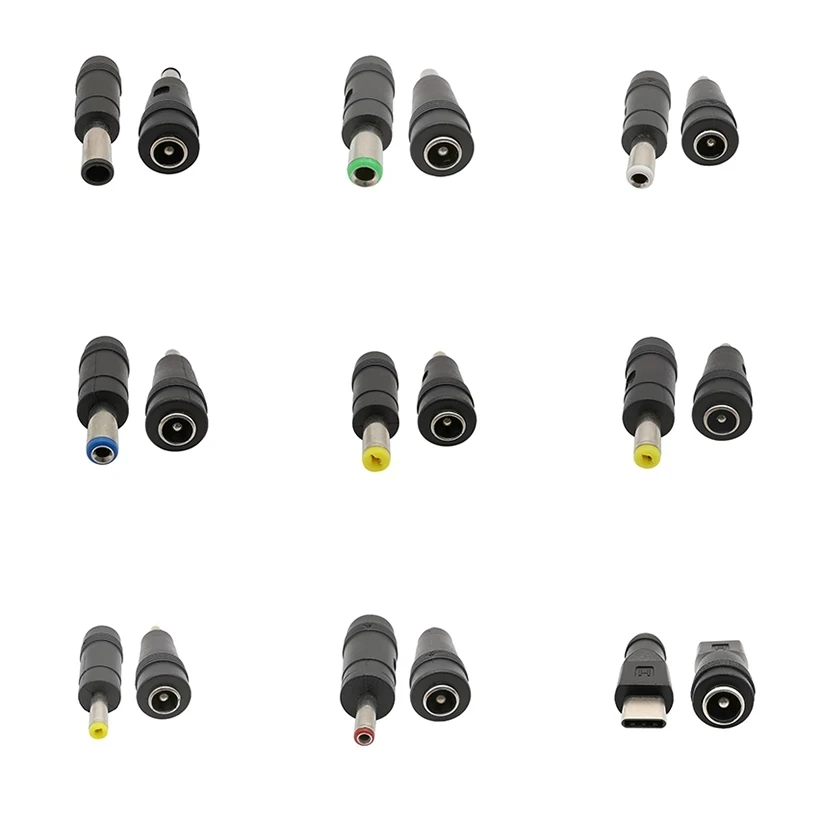 5.5x2.1mm Female Jack to DC Male Plug Tips Multi Adapter Power Connectors Converter for Computer Cable Notebook Laptop - купить по