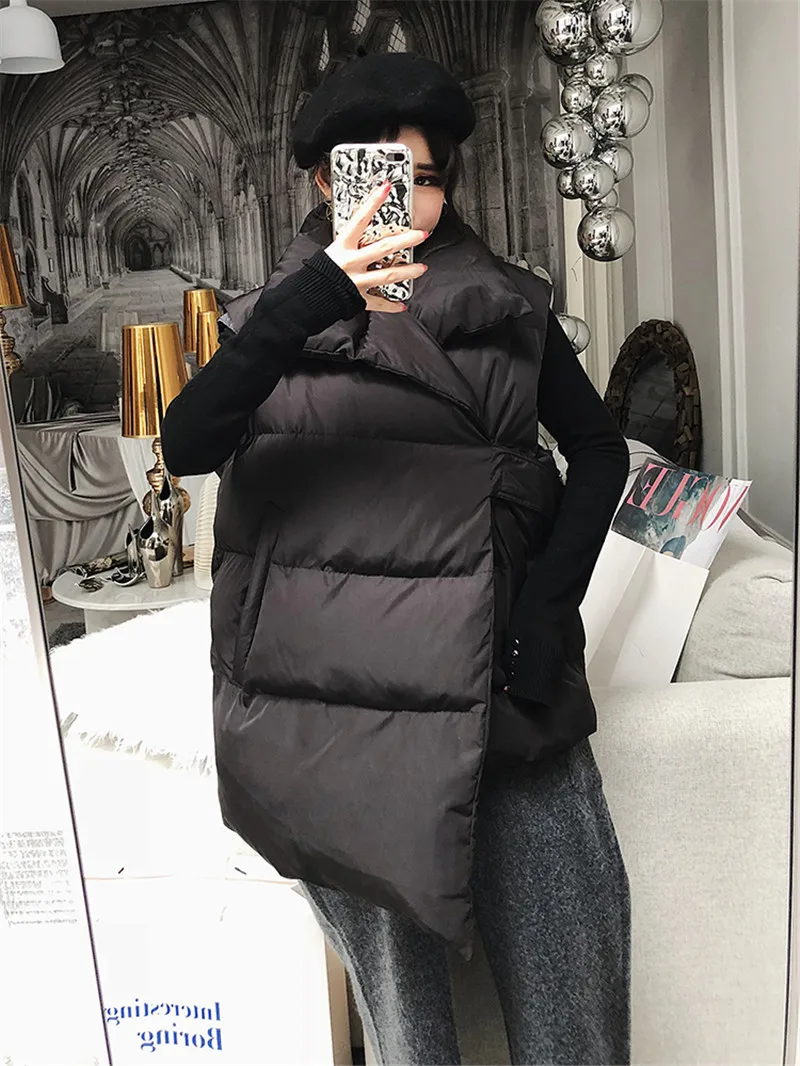 Женский зимний жилет Новая Модная парка пуховое пальто без рукавов