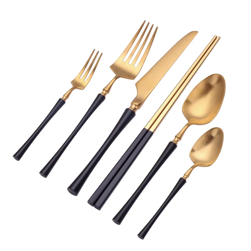20 шт./компл. черные европейские столовые приборы вилка для ножей из нержавеющей