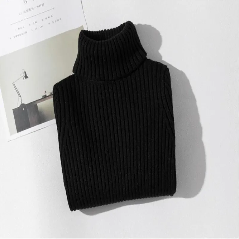 Детский вязаный свитер с высоким воротником на осень/зиму|Свитера| |