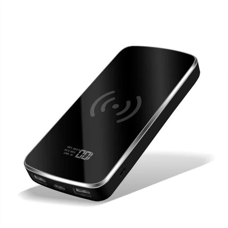 Беспроводное зарядное устройство QI, внешний аккумулятор 30000 мАч для iPhone samsung S9 S8 Xiaomi, двойное зарядное устройство USB, беспроводной внешний аккумулятор