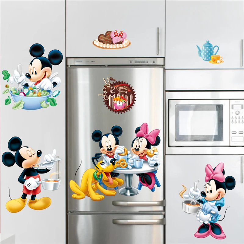 Disney Mickey Minnie Mouse Pluto Cooking Wall Stickers Home Decor Living Room Cartoon Decals Pvc Mural Art Diy Posters | Дом и сад