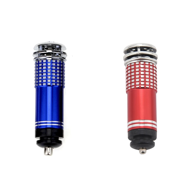 

2PCS Universal Auto Car Fresh Mini Air Purifier 12V Ionic Purifier Oxygen Bar Ozone Ionizer Cleaner, Blue & ​Red