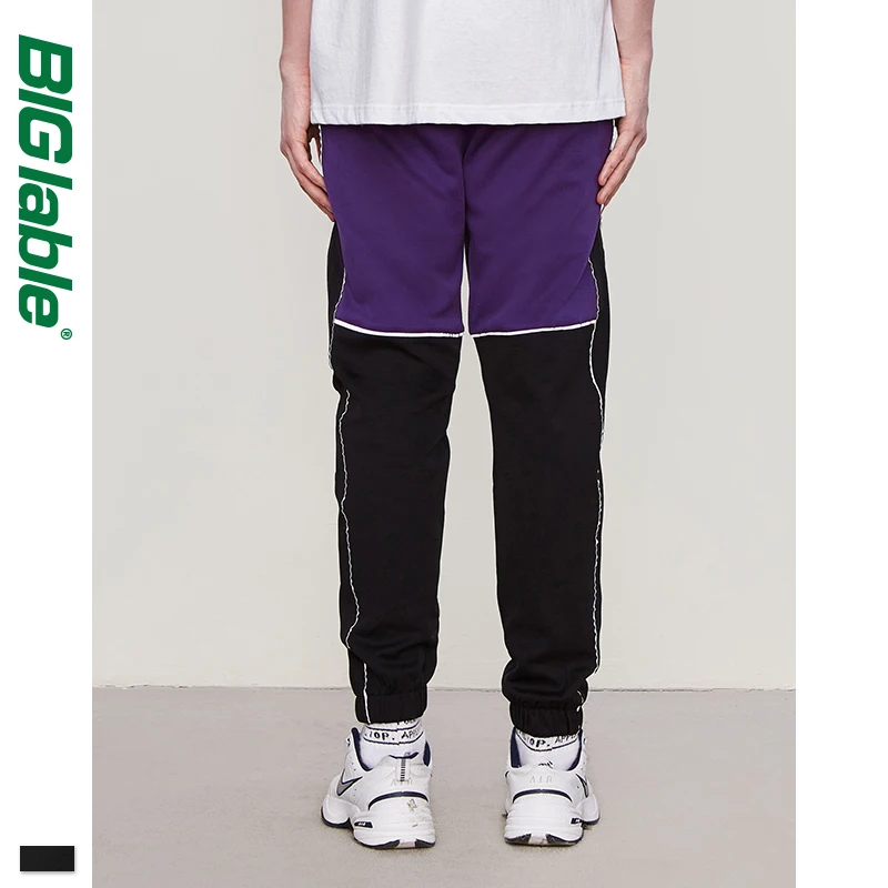 Мужские тренировочные брюки в стиле хип-хоп повседневные Лоскутные Брюки с