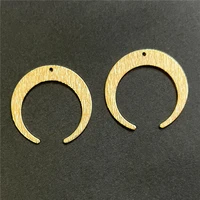 6pcs raw brass moon crescent charms connector pendant for diy earrings neckalce jewelry making 2918mm handmade accessorie