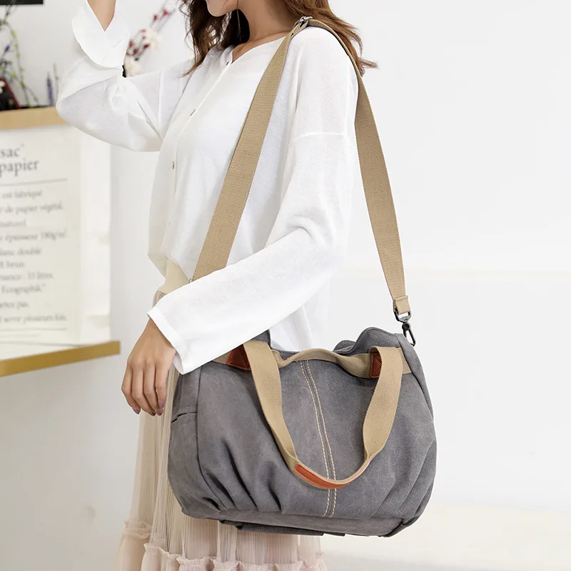 

Canvas Women Tote Bags Female Shoulder Bags Large Capacity Ladies Messenger Bag Fashion Business Crossbody Bag for Girls Handbag