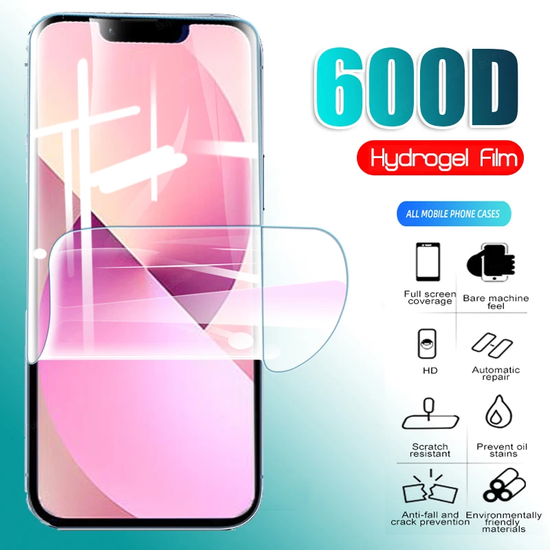 Гидрогелевая пленка 600D для Apple iphone 13 mini защитная экрана 12 11 Pro X XR XS Max не стекло |