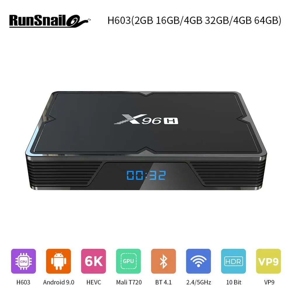 Smart android tv box X96H Allwinner 603 четырехъядерный Android 9 0 телеприставка dual HD 2 4G 5G wifi BT 4 1