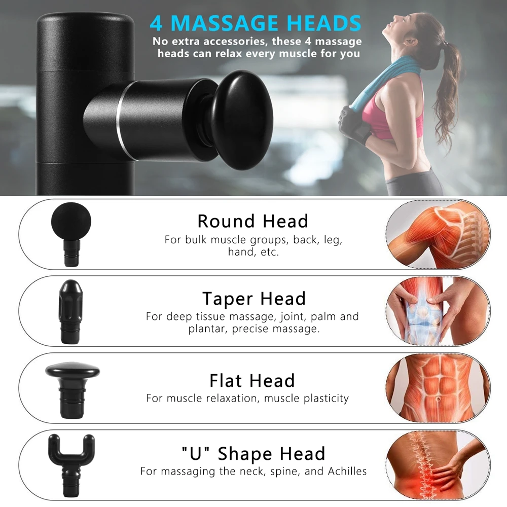

Mini Massage Gun Portable Muscle Massager Vibration Fascial Gun Body Relaxation Pain Relief Shaping Massager Fitness Equipment