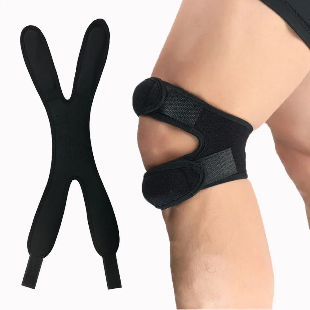 

Pressurized Adjustable Patella Knee Strap Sleeve Support Bandage Pad Elastic Braces Knee Hole Kneepad Gym Basketball Cycling