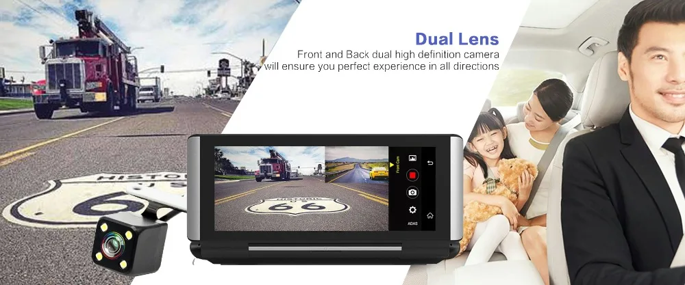 7 дюймов 4G ADAS Android Приборная панель автомобиля DVR gps навигация FHD 1080P двойной объектив видеорегистратор g-сенсор Автомобильный видеорегистратор
