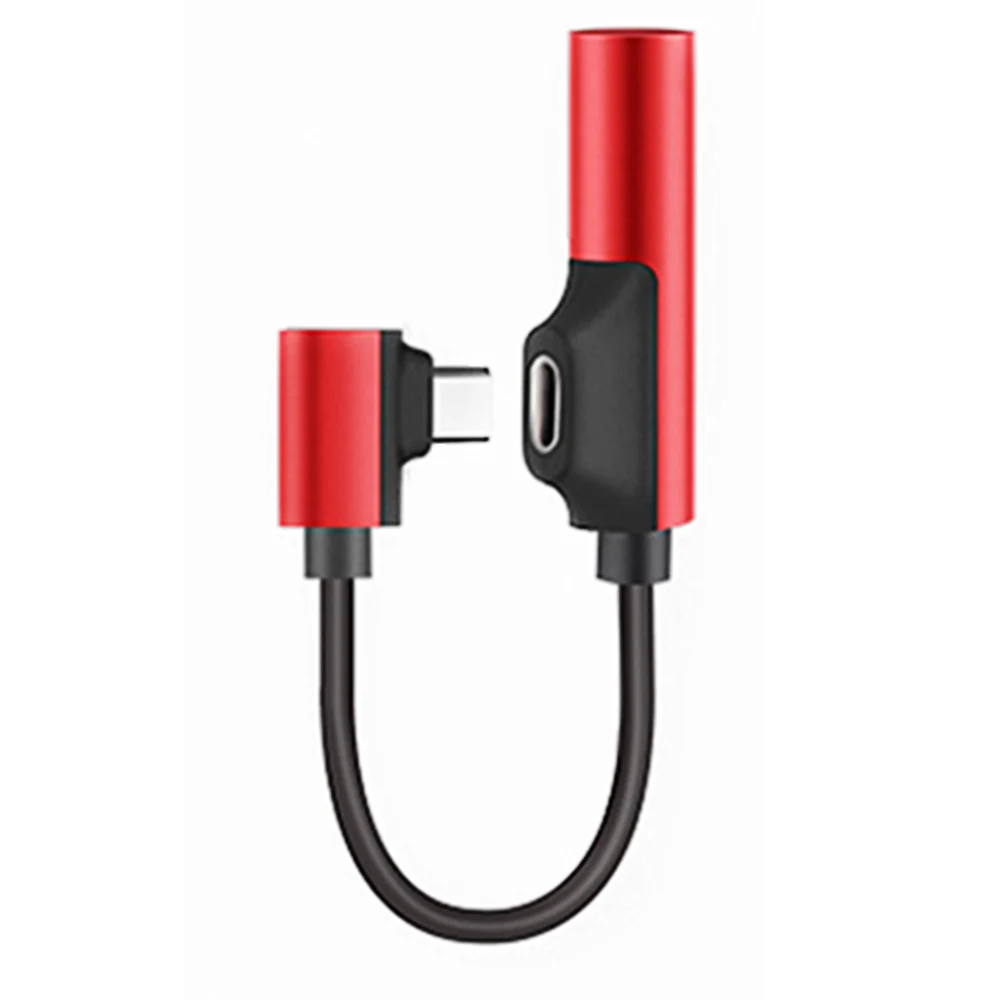 Красный oneplus переходник type c до 3|-f-|5 2 в 1 USB C аудио кабель type C до 3,5 мм разъем AUX Наушники звонки, музыка зарядный адаптер для Xiaomi Samsung Huawei HTC наушники конвертер для Oneplus 6T honor 10 - Цвет: Красный