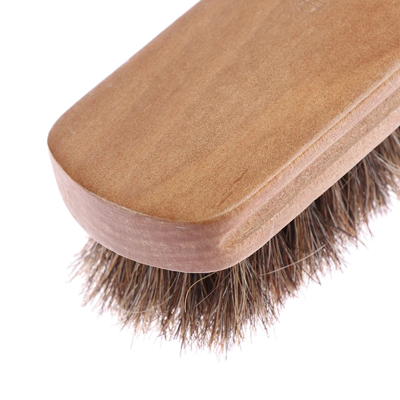 

Horsehair Shoe Brush Polish Natural Leather Real Horse Hair Soft Polishing Tool Cleaning Brush For Suede Nubuck Boot