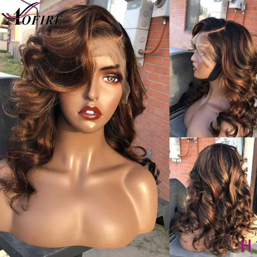 Парики из прозрачного кружева парик натуральных волос с эффектом омбре