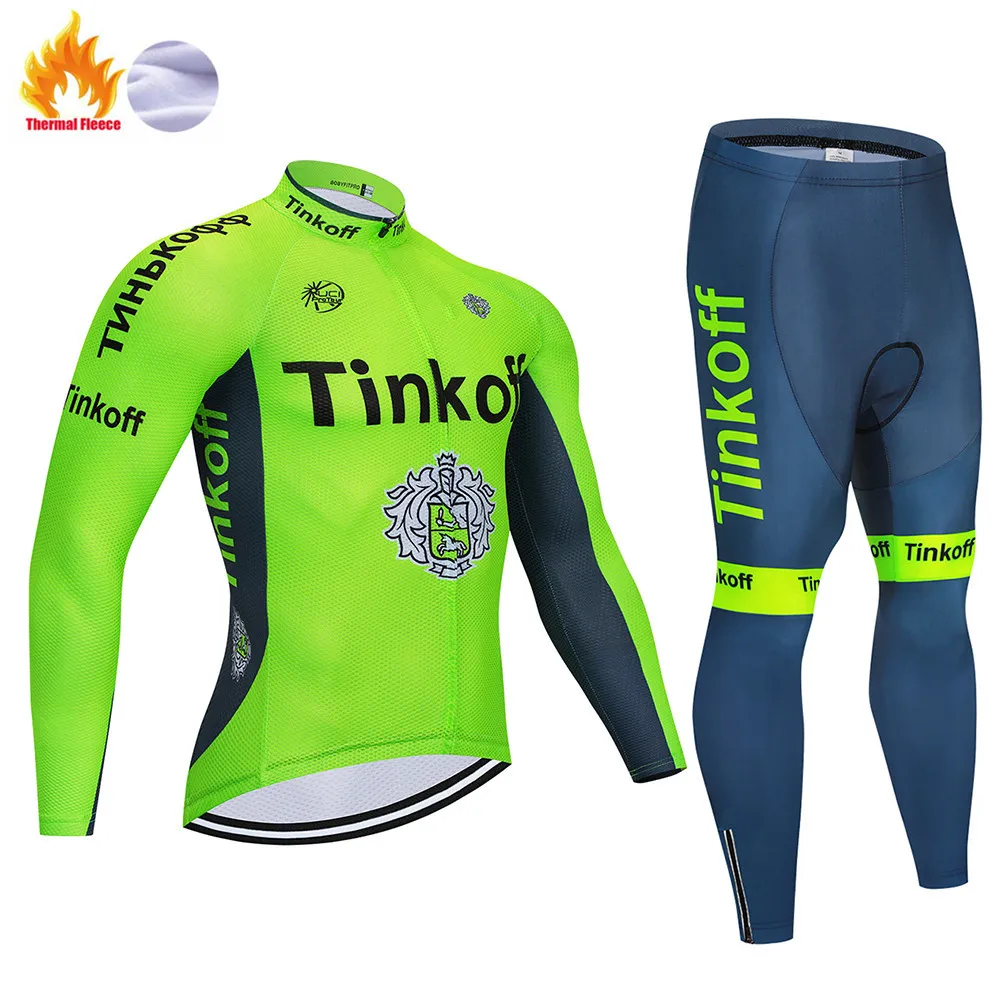 Winter suit Профессиональная команда с длинным рукавом Зимние термальные флисовые майки для велоспорта комплект одежды Ropa Ciclismo/велосипедная куртка велосипедный комбинезон - Цвет: Winter suit