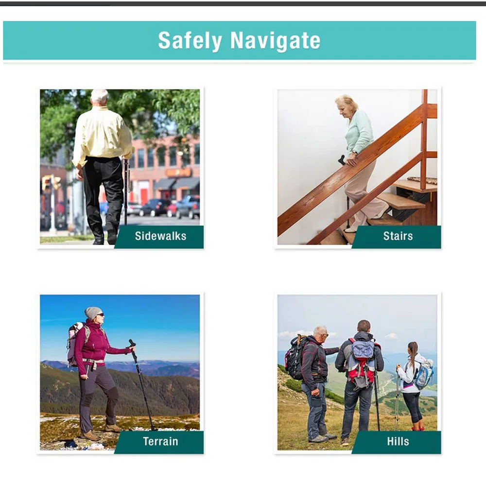 Противоскользящая подставка осанка тростник складной 10 Регулируемая трость