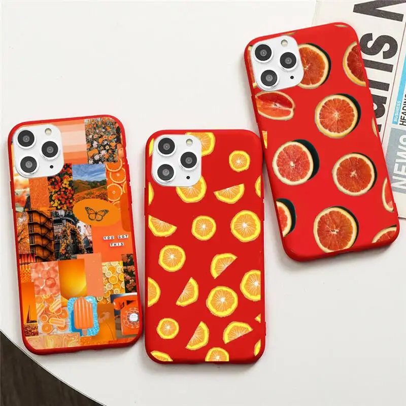 

Fruit Wallpaper Phone Case For IPhone 6 6s 7 8 Plus X Xs Xr Xsmax 11 12 Pro Promax 12mini Candy Red Silicone Cover