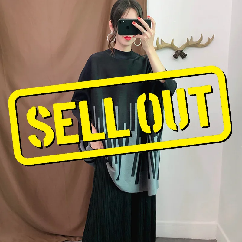 Женский свободный пуловер LANMREM плиссированный с воротником лодочкой и рукавом летучая мышь большого