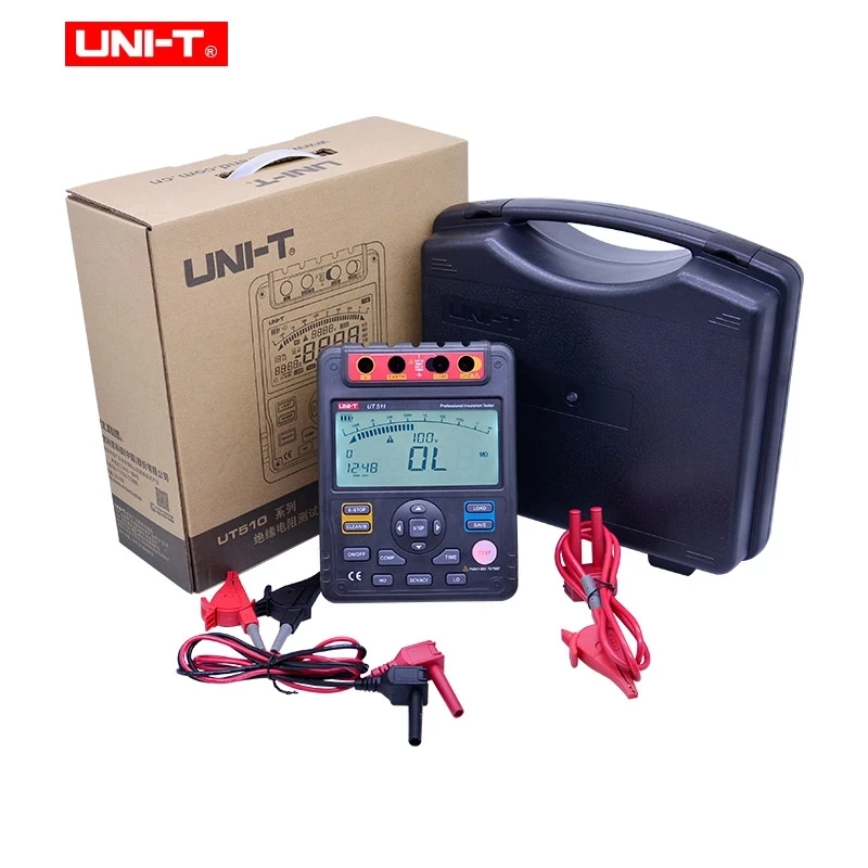 UNI-T UT511 1000 В 10gohm цифровой измерители сопротивления изоляции вольтметр с