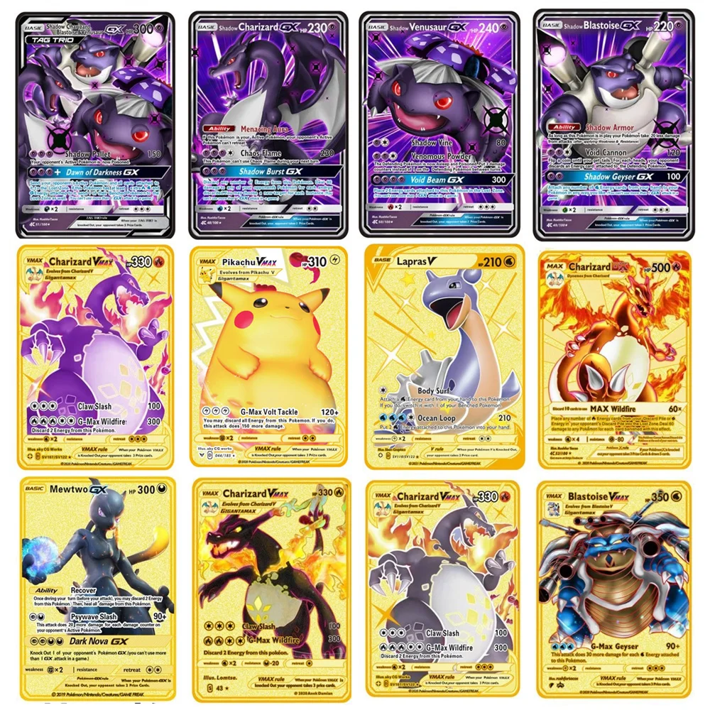 

Новинка, 27 стилей, металлические карты Pokemon, V-образные карты, фотоальбом Vmax, коллекция карт, подарок для детей