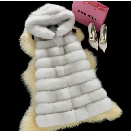 Меховое Женское пальто из искусственного меха 2020 женский жилет с капюшоном