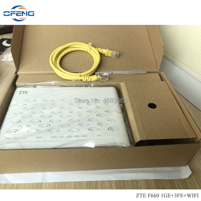 

5pcs ZTE ZXA10 F660 V6 ONU GPON 1GE+ 3FE+ TEL+ USB+ Wifi English VERSION FTTH TERMINAL WIRELESS Fiber Optic Equipments ONT