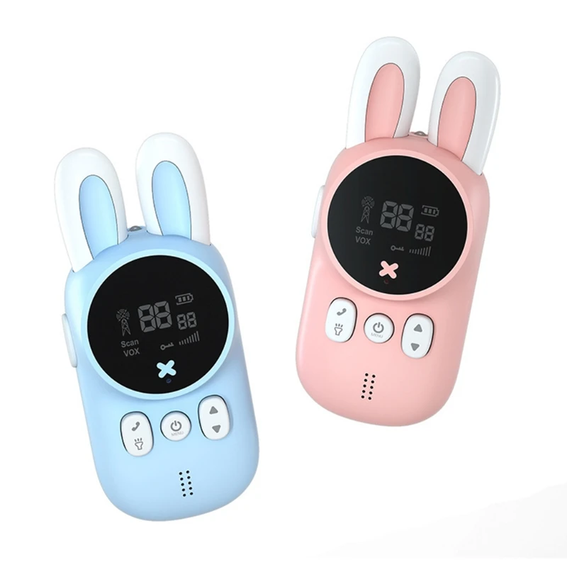 

1Pair Built-in Flashlight Toy 3KM/2Miles Wireless Walkie Talkie for Baby & Toddlers Chargeable Bunny Interphone Toy 69HE