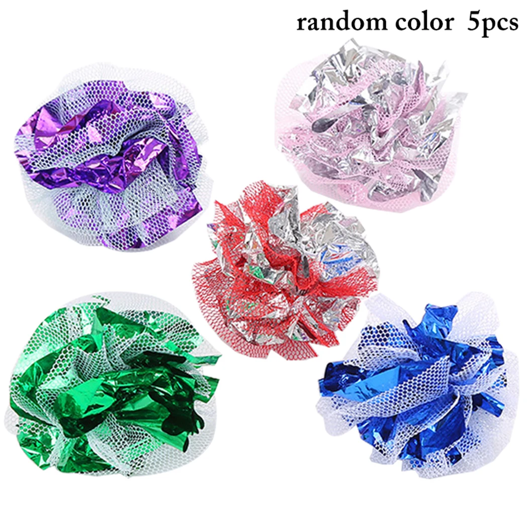 

5pcs Pet Crinkle Balls Cat Toy Lightweight Crinkle Kitten Toys Kitten Ball Toys Ball Funny Interactive Cats Toy Supplies