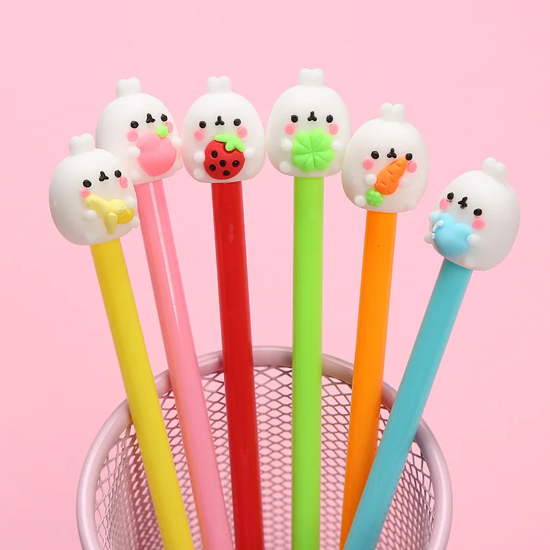 Кавайные ручки Cute Molang Rabbit gel черные чернила 0 5 мм перьевая ручка канцелярские