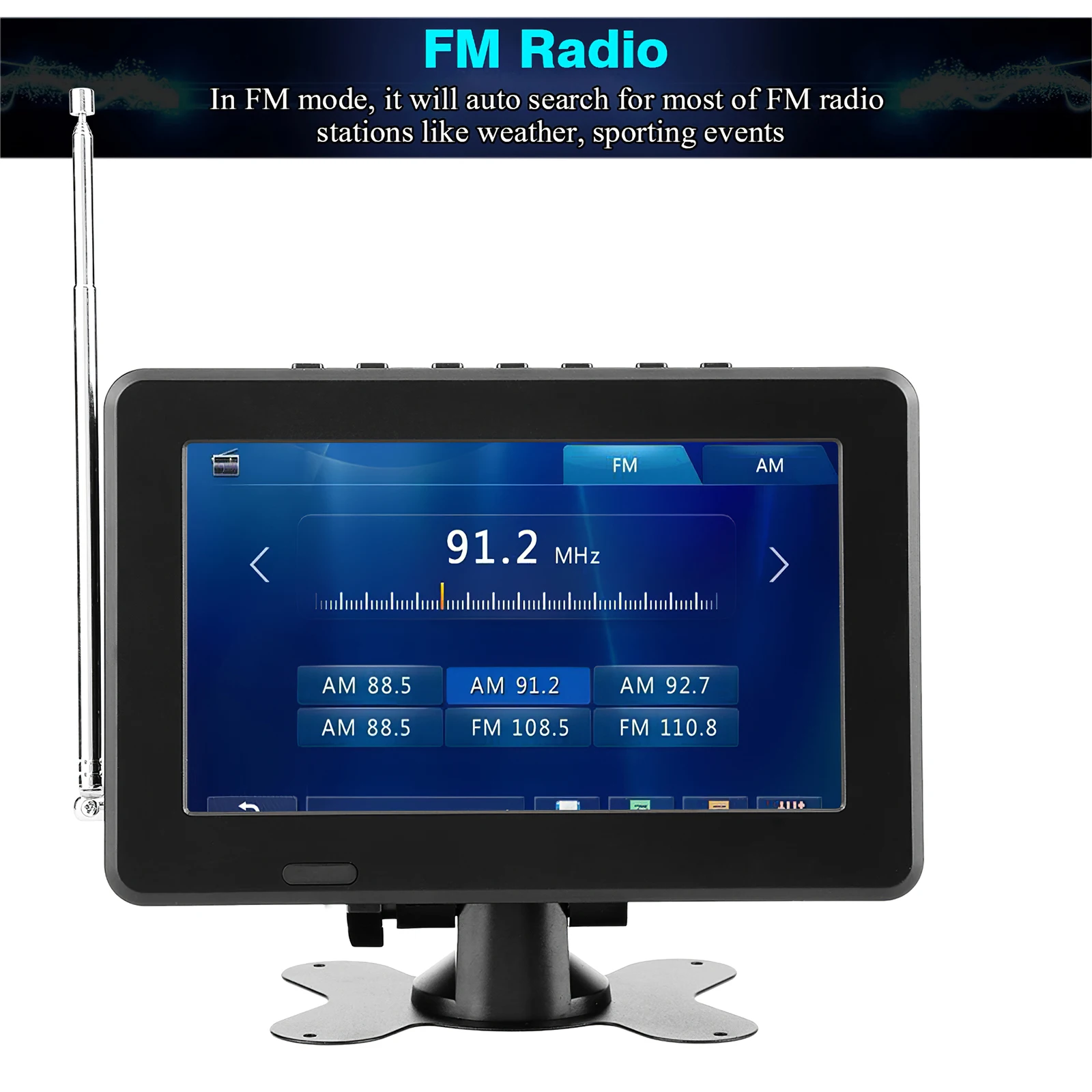 LEADSTAR 7 дюймов ЖК дисплей ATSC Автомобильный цифровой ТВ FM радио 1080P Стерео Высокая