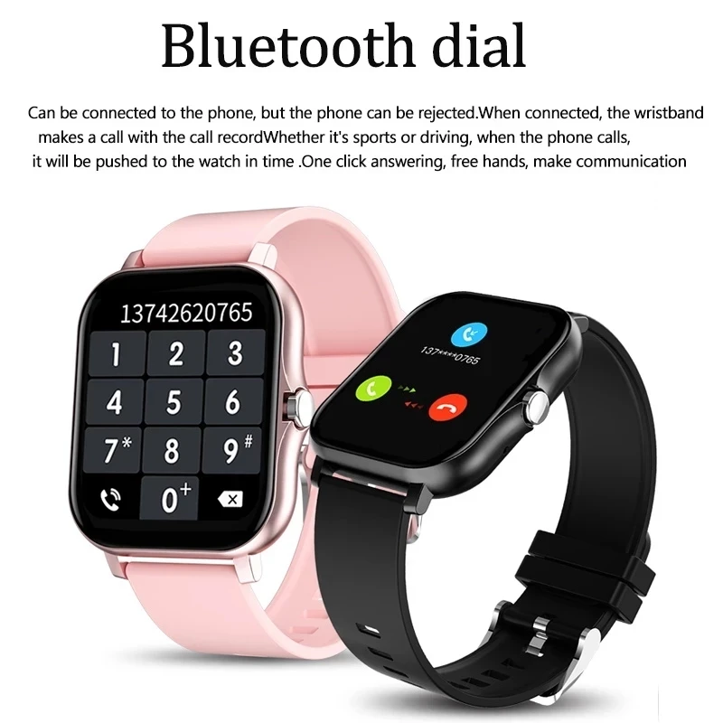 2021 New Women Smart watch Men 1.69" Color Screen Full touch Fitness Tracker Call Clock Ladies For Android IOS+BOX | Электроника