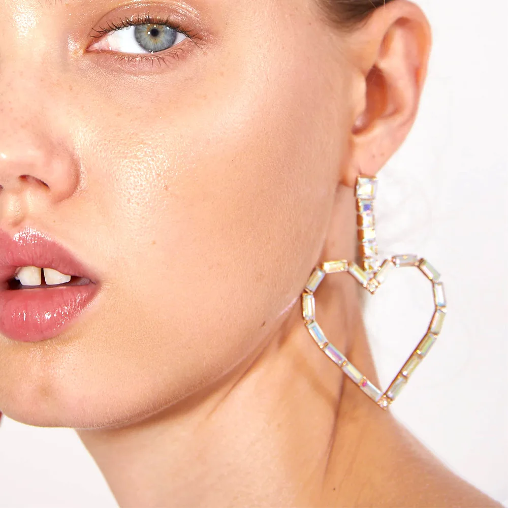 LEADERBEADS 2019 ZA роскошные длинные висячие серьги с хрустальным сердцем женские