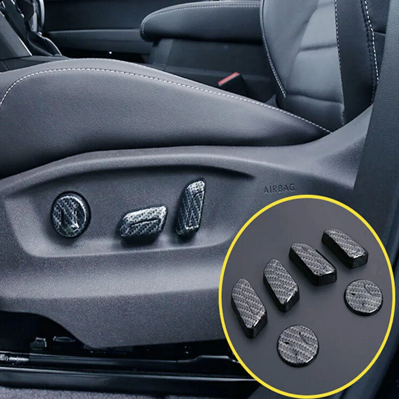 

For Atlas Teramont 2017 2018 ABS Matte and Carbon fibre Car Seat adjustment Switch Cover Trim car styling accessories 6pcs