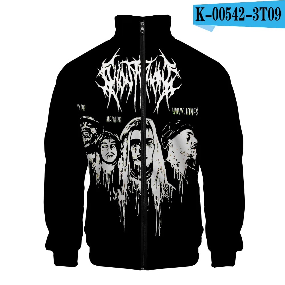 

New Heavy Metal Rock Rapper Ghostemane Eric Whitney 3D Print Long Sleeve Zipper Stand-Up Sweatshirt Men / women Casual Clothing