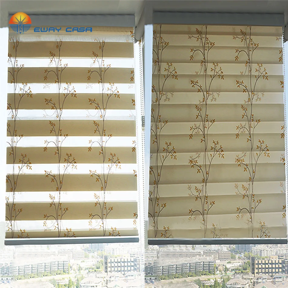 EWAY CASA шторы рулонные зелёные жалюзи горизонтальные вышитые Дерево Узор 70%