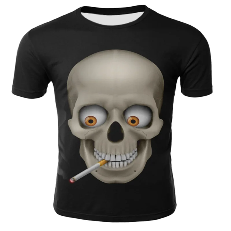 

Новинка 2021, Мужская футболка с самостоятельным дизайном с черепом, футболка с 3D рисунком пистолета воина, Топ в стиле Харадзюку, футболка с к...