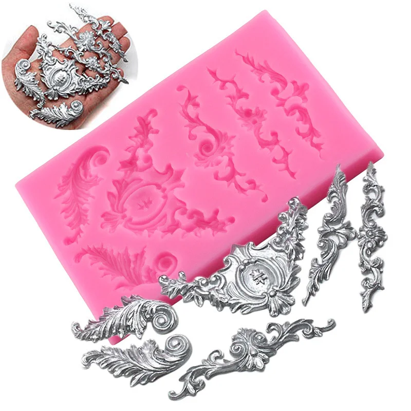 Силиконовые 3D формы в форме короны банта углов перьев помадки мастики полимерной