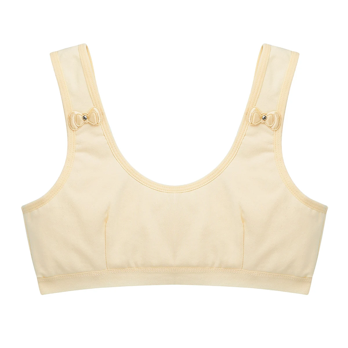Спортивные бюстгальтеры для девочек милые хлопковые ярких цветов с бантиками