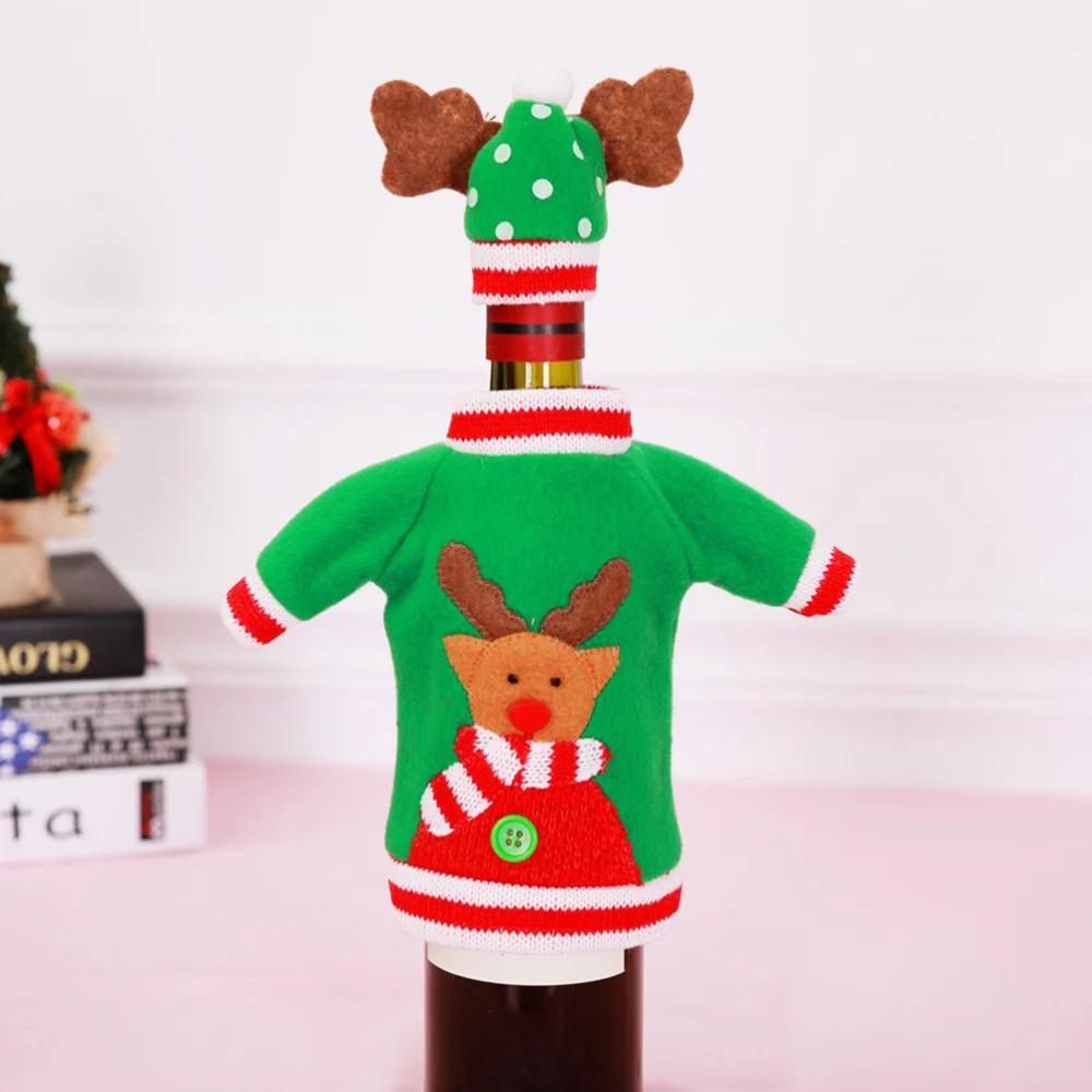 Рождественский комплект одежды из 2 предметов свитер на бутылку крышка