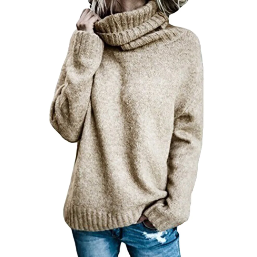Womens Sweaters Winter Top Turtleneck Sweater Women Pullover Knitted Long Sleeved Soft Pullovers Loose large size | Женская одежда