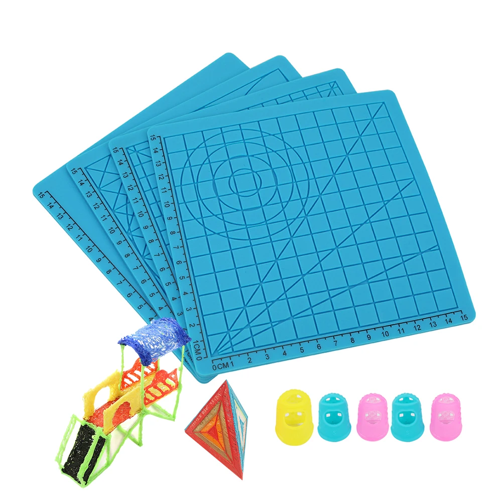 4 шт. силиконовый дизайнерский коврик 3D Печатающая ручка шаблоны для копирования