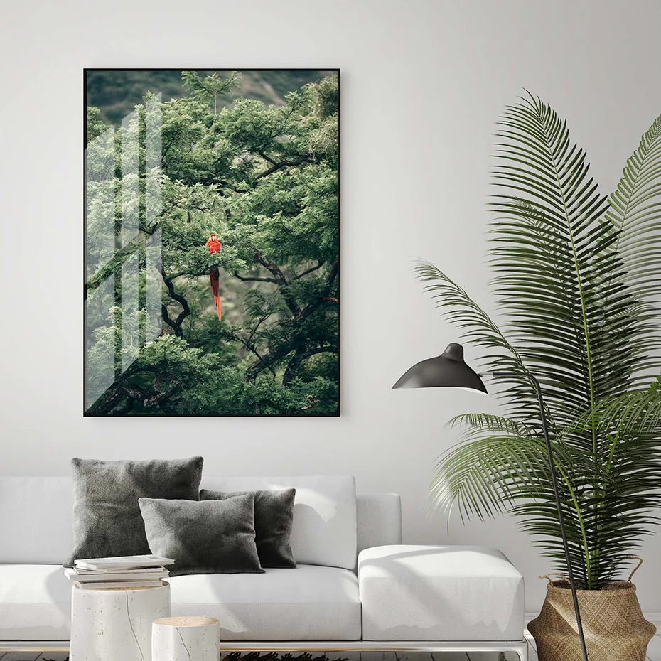 Современные картины на холсте HD Froest с изображением попугая дереве плакаты Landscap
