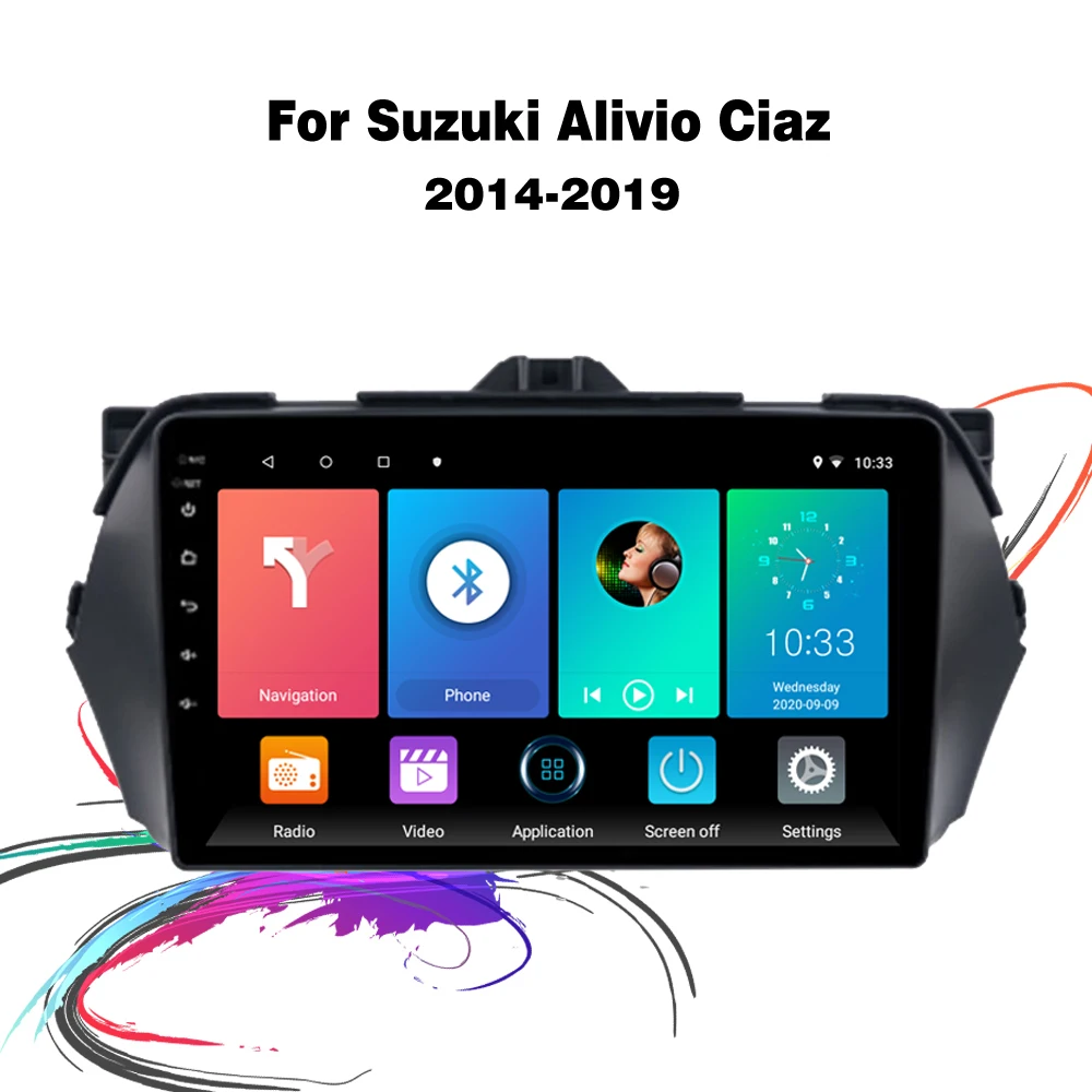

Eastereggs 9" 2.5D 2 Din Android Navigation GPS Car Multimedia Player for Suzuki Alivio Ciaz 2014 - 2019 Head Unit Stereo