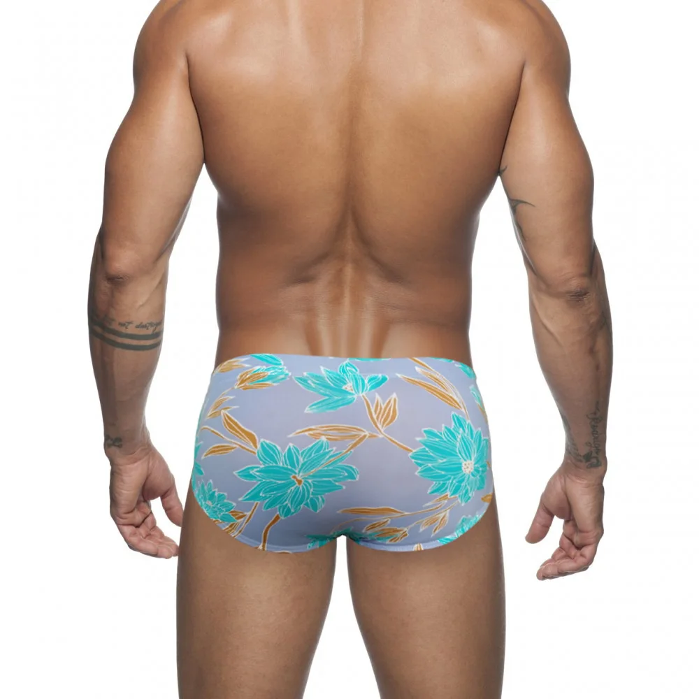 Мужские короткие купальные костюмы мужские плавки с листочками бикини низкой